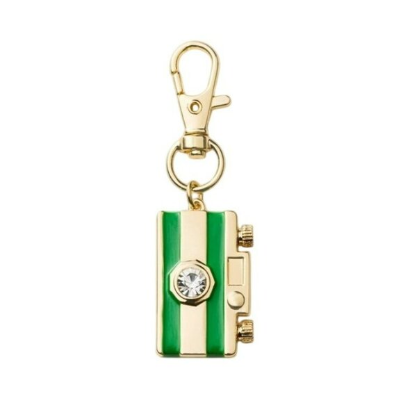 Kate Spade New York X Target Camera Bag Charm Keychain Gold & Green Limited Edit - Picture 1 of 5